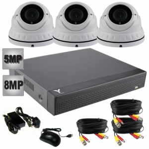 Varifocal Dome Camera Kit with 3 Cameras & Dvr